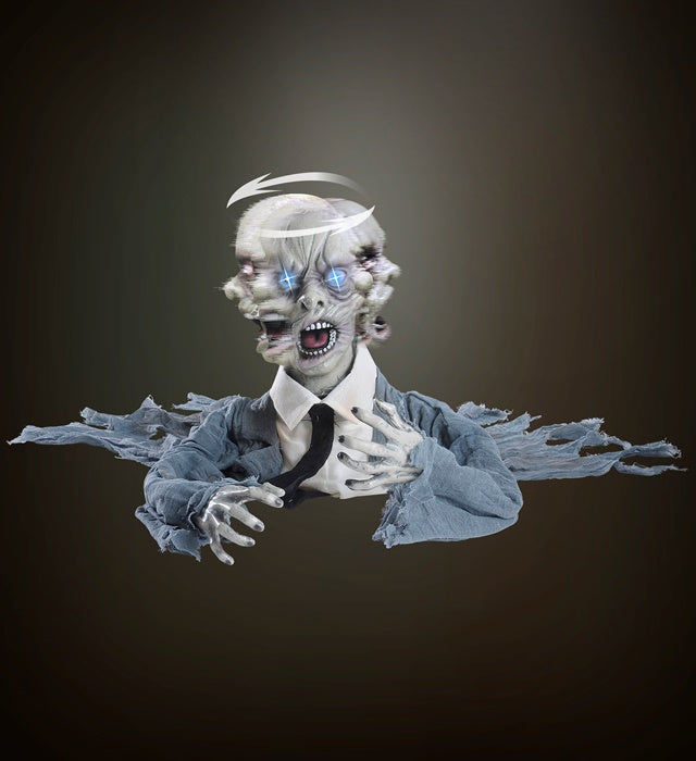 Zombie Groundbreaker With Turninghead, Sound And Light Up Eyes Sound Sensor Activated - 140 Cm