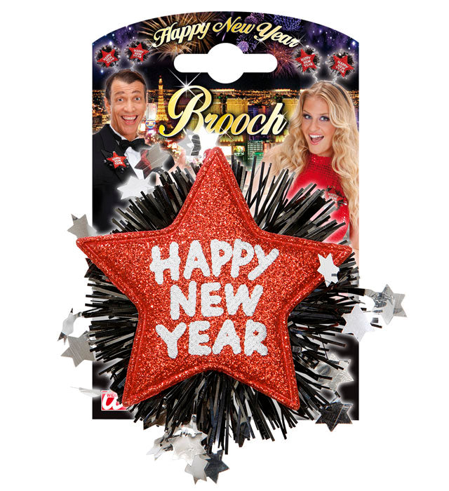 Red Happy New Year Brooch