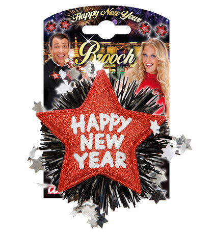 Red Happy New Year Brooch