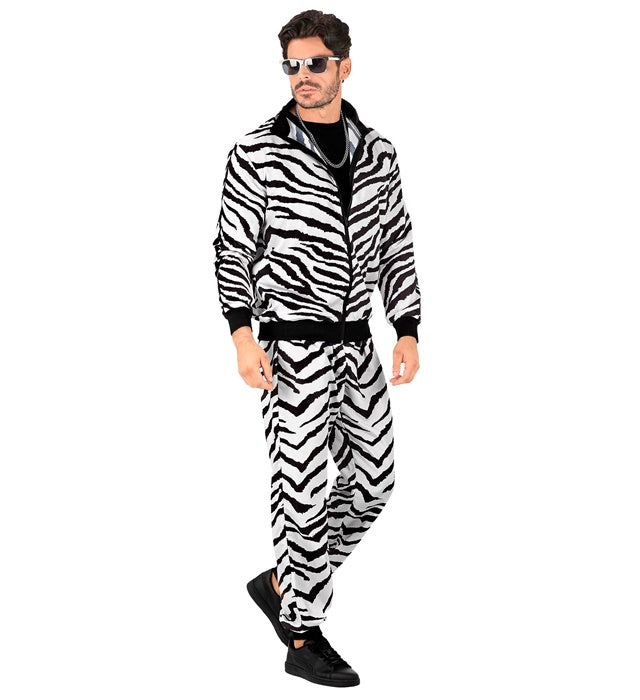 Zebra Animalier Party Fashion Tracksuit  Jacket, Pants 