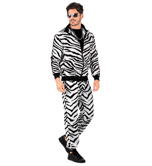 Zebra Animalier Party Fashion Tracksuit  Jacket, Pants 