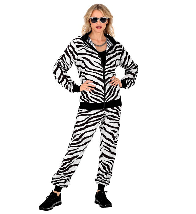 Zebra Animalier Party Fashion Tracksuit  Jacket, Pants 