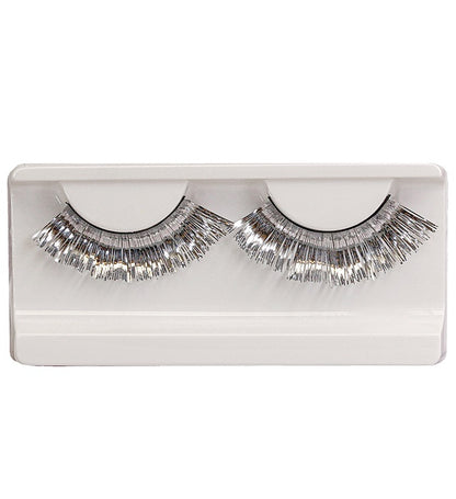 Metallic Silver Eyelashes In Boxwith Glass Bottle Glue