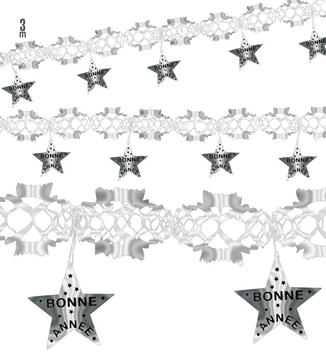 Holographic Silver Bonne Année Garland 3 M