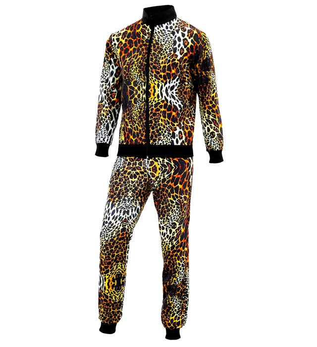 Leopard Animalier Party Fashion Tracksuit  Jacket, Pants 