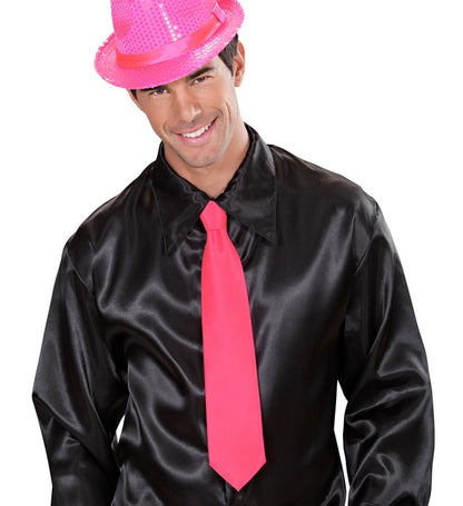 Satin Neon Pink Tie