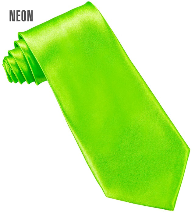 Satin Neon Green Tie