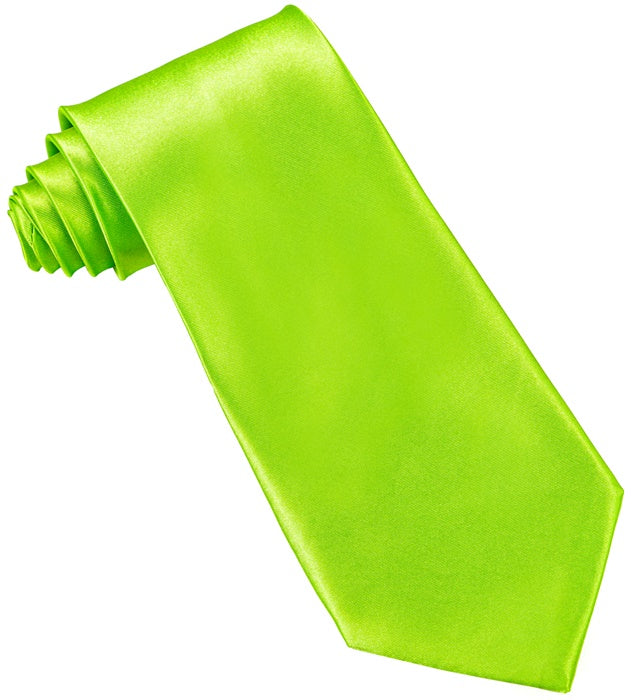 Satin Neon Green Tie