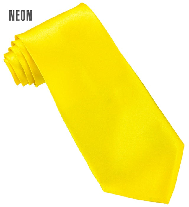 Satin Neon Yellow Tie