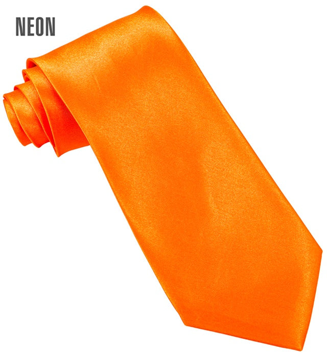 Satin Neon Orange Tie