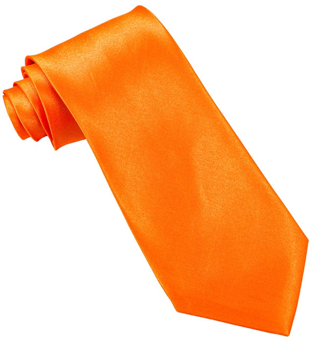 Satin Neon Orange Tie