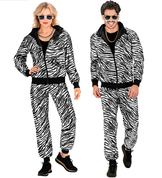 Silver Metallic Animalier Party Fashion Tracksuit  Jacket, Pants 