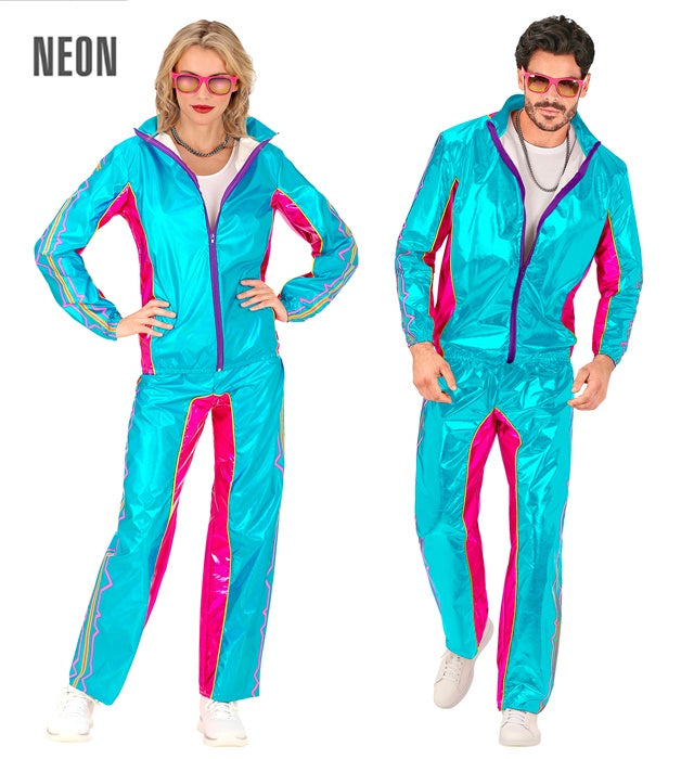 Azure Metallic Electronic Dance Music Party Fashion Tracksuit  Jacket, Pants 