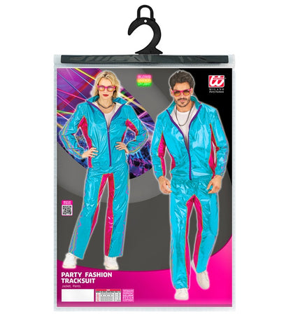Azure Metallic Electronic Dance Music Party Fashion Tracksuit  Jacket, Pants 