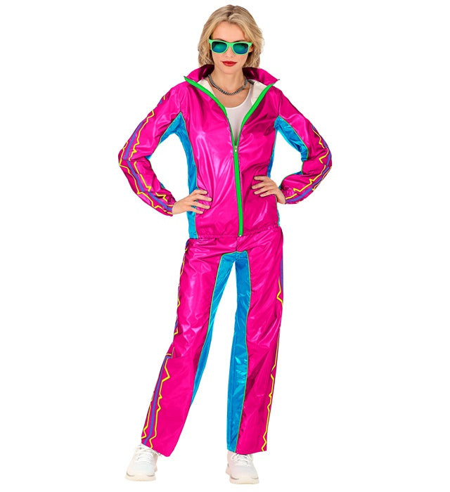 Pink Metallic Electronic Dance Music Party Fashion Tracksuit  Jacket, Pants 