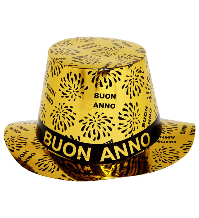 Gold Buon Anno Top Hat