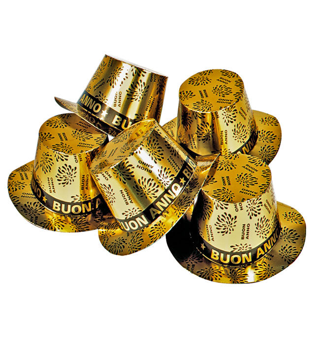 Gold Buon Anno Top Hat