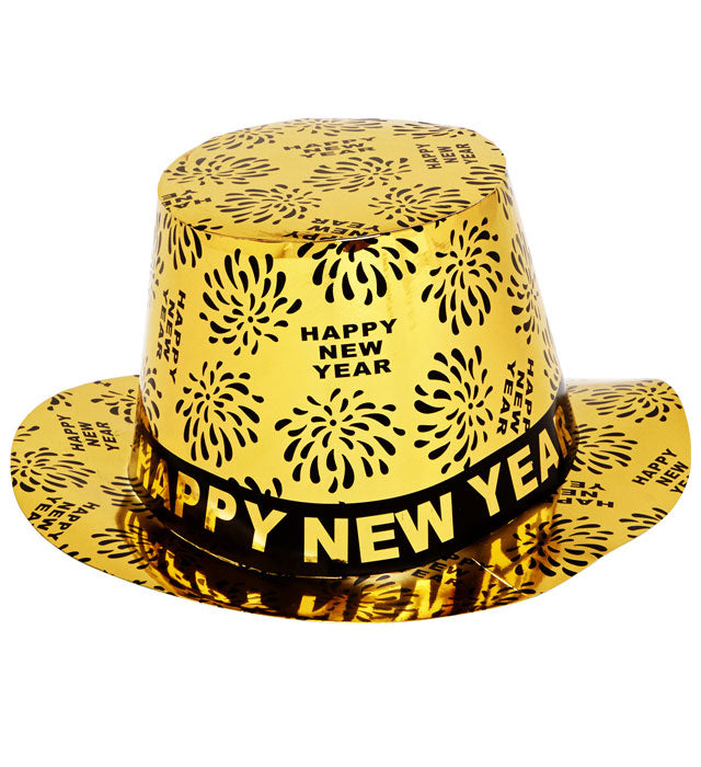 Gold Happy New Year Top Hat