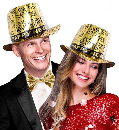 Gold Happy New Year Top Hat