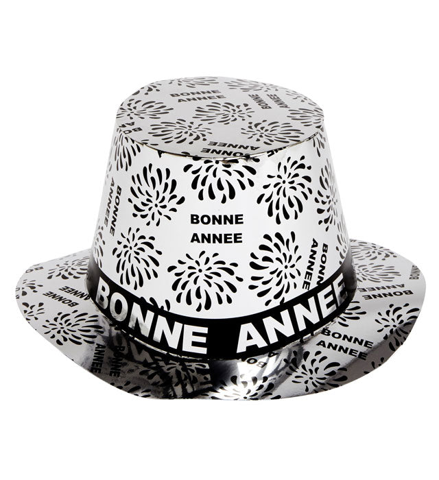 Silver Bonne Année Top Hat