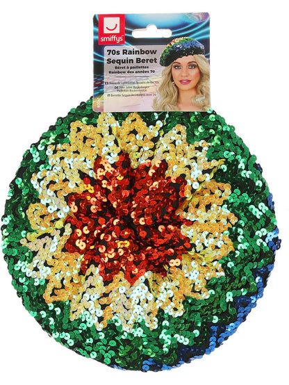 Sequin Beret Rainbow 3