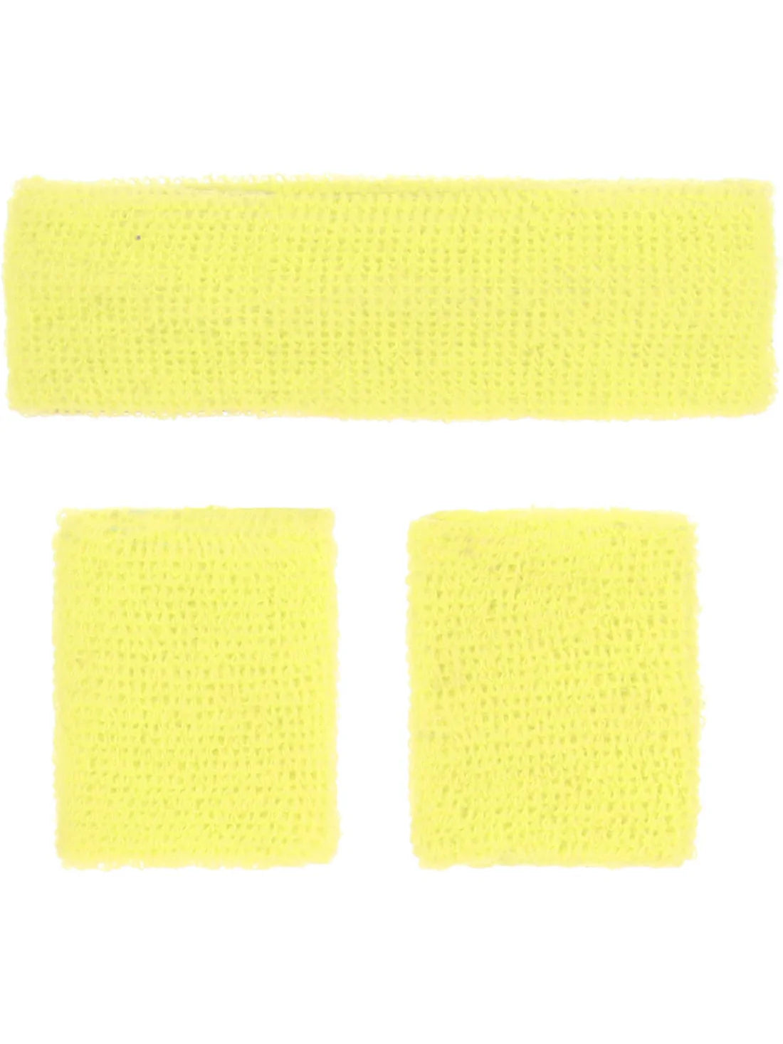 80s Neon Sweatbands Yellow Headband Wristbands 2