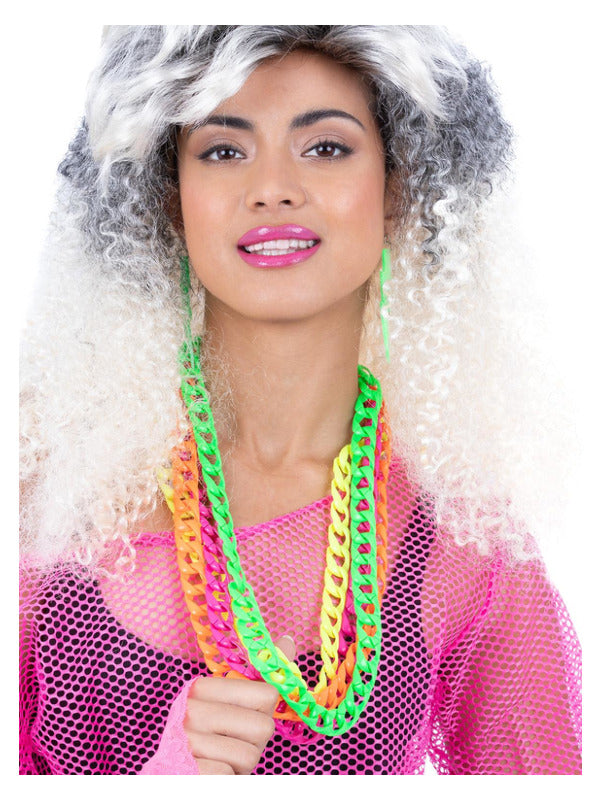 80s Neon Chain Necklaces 4 Pack 1