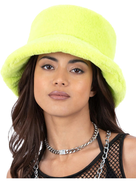90s Green Fur Bucket Hat 2