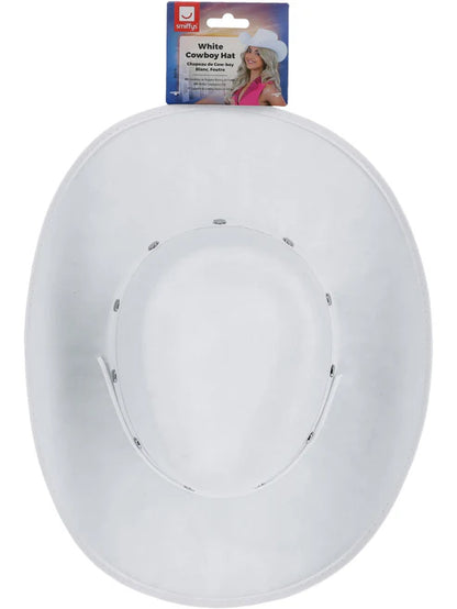 White Cowboy Hat Felt with Cord Ladies Cowgirl 3