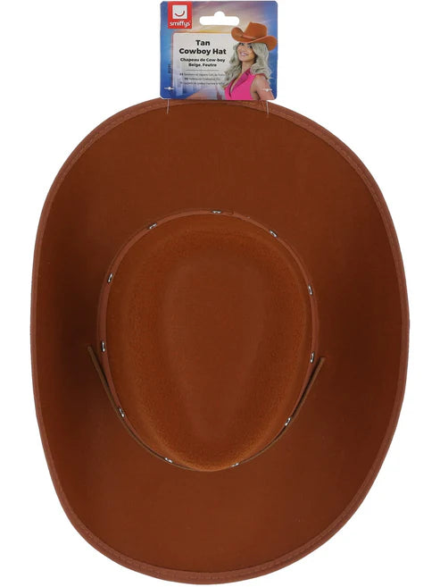 Tan Cowboy Hat Felt with Cord Cowgirl Costume 3