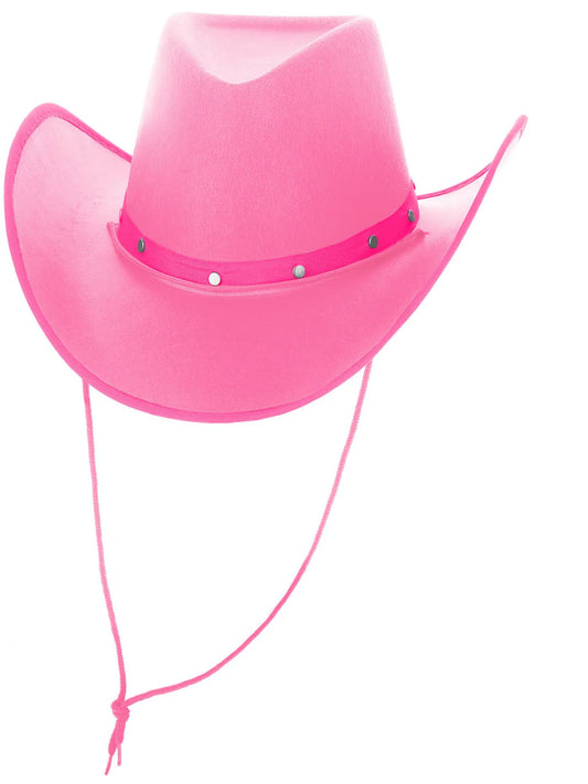 Hot Pink Cowboy Hat Felt with Cord Wild West Cowgirl Costume 2