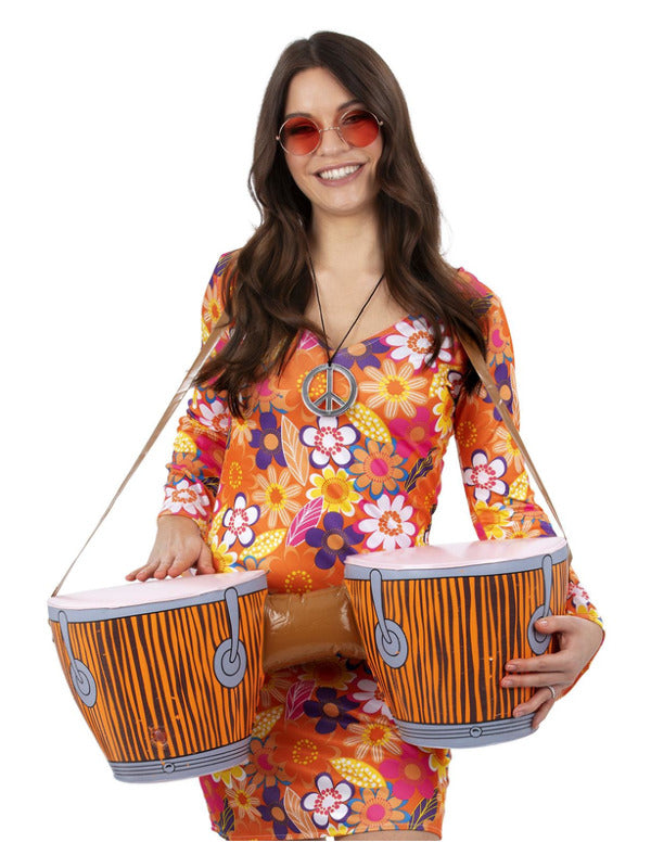 Inflatable Hippie Bongo Drums with Strap 27x25x62cm
