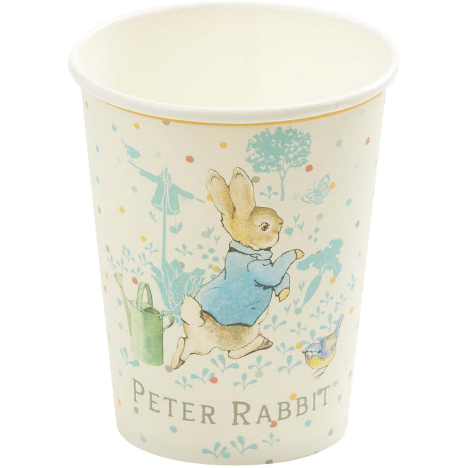 Peter Rabbit Classic Tableware Party Cups Blue Cream 9oz 8 off 1