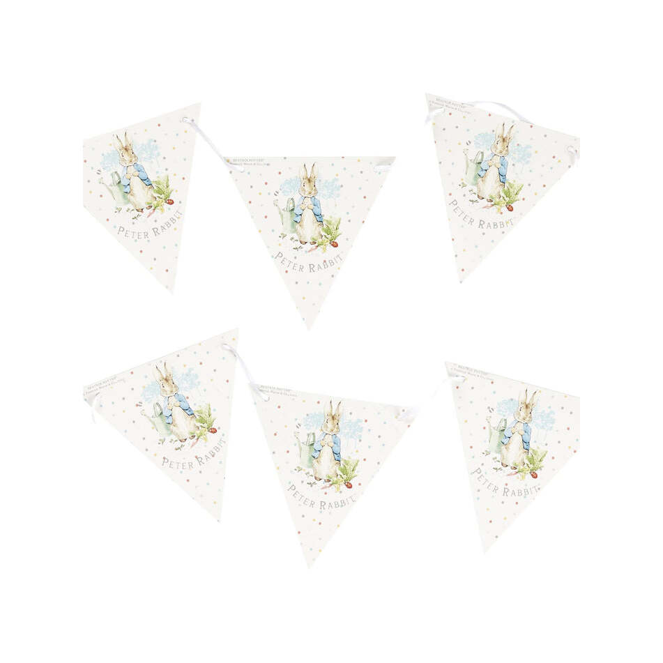 Peter Rabbit Classic Tableware Party Bunting 3m with 20 Flags Blue Cream 1