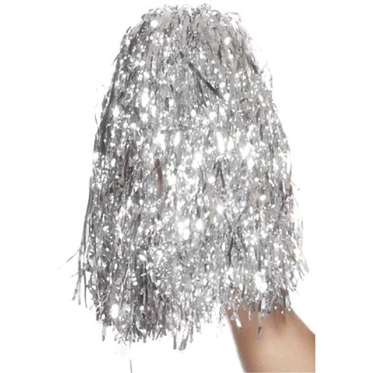 Pom Poms Metallic Silver Adult Costume Accessory 1