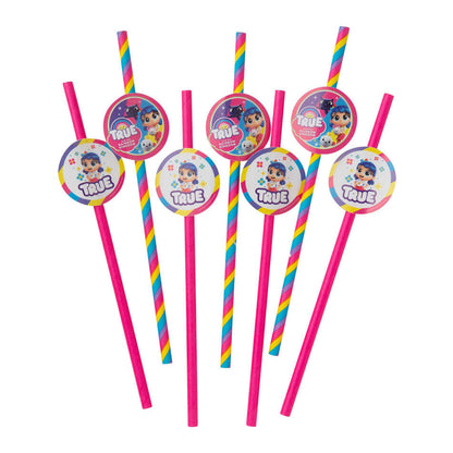 True and The Rainbow Kingdom Straws Pack of 16 19cm Childs Party Accessory 1