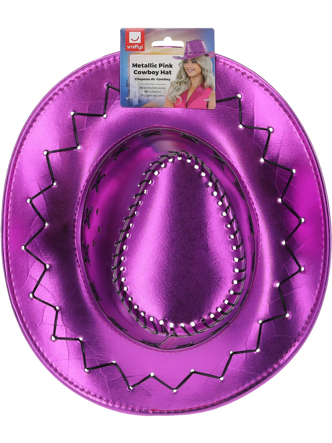 Metallic Pink Cowgirl Hat Cowboy Costume Accessory Adult 3