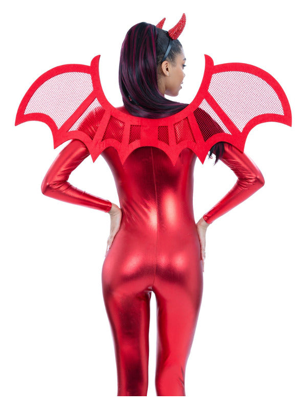 Red Mesh Devil Wings on Elastic 100x40cm 2