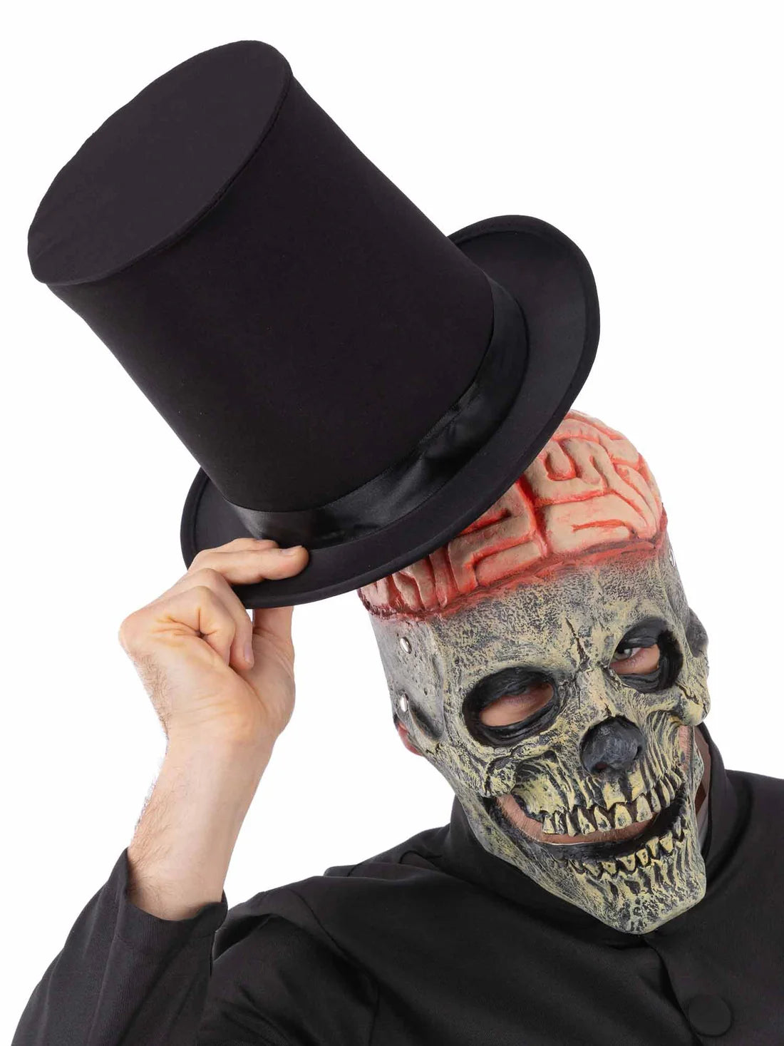 Exposed Brain Skull Latex Mask with Moving Mouth 4