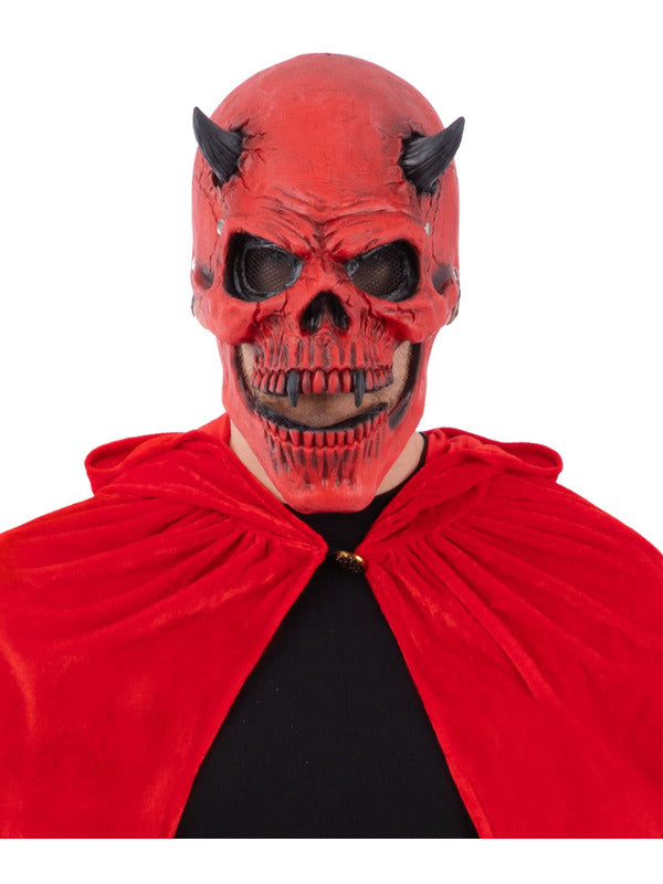 Red Devil Skull Latex Mask with Moving Mouth 1