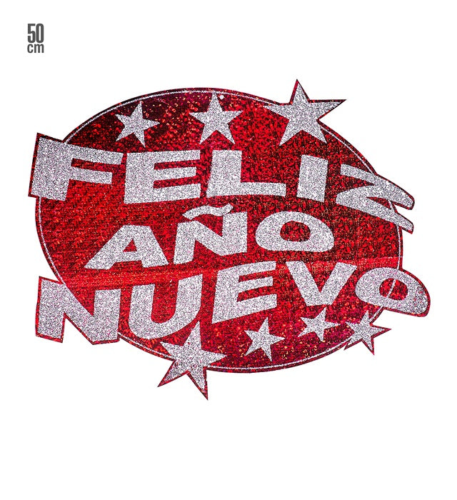 Red Feliz Año Nuevo Holographic & Decoration Ø 50 Cm