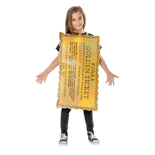Willy Wonka Golden Ticket Costume Kids 1