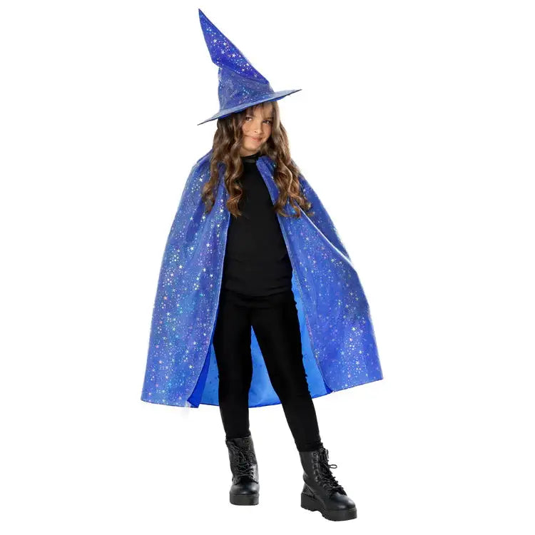 Witch Cape and Hat Set Kids Halloween 1