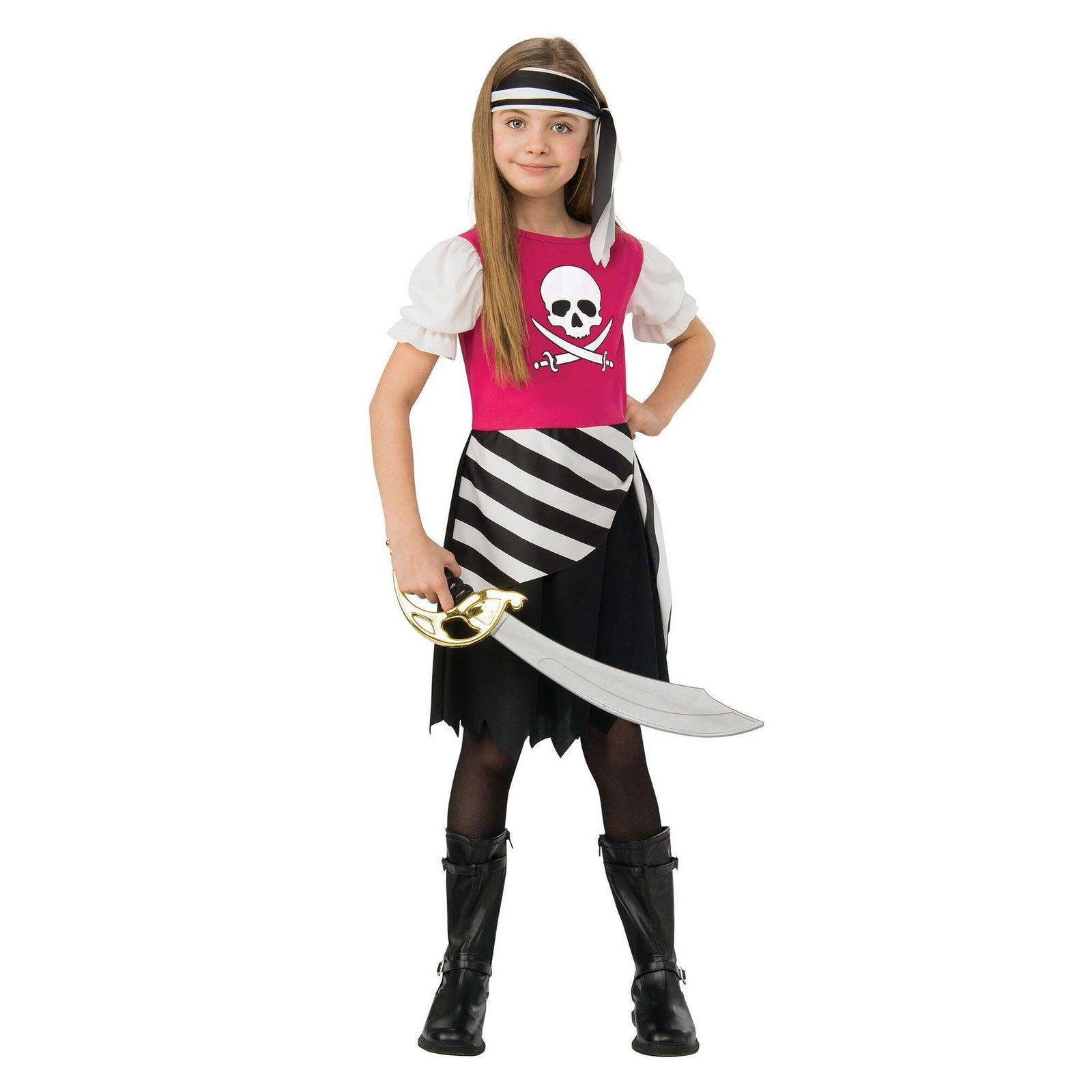 Pirate Girl Costume Pink Skull and Crossbones Top 1