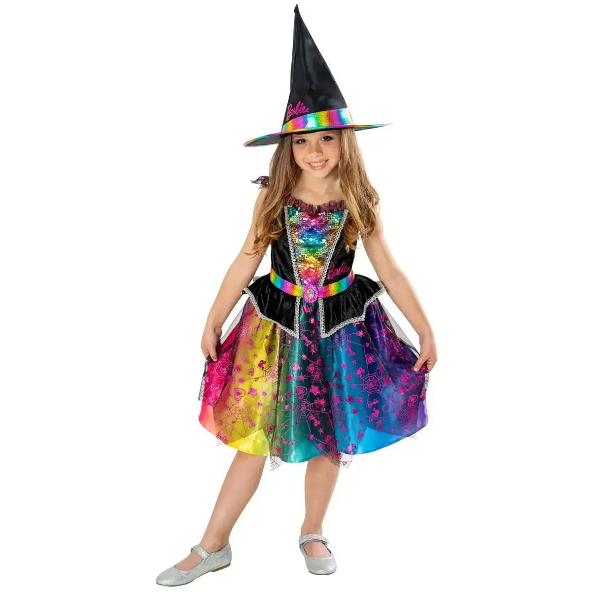 Barbie Witch Kids Costume Beautiful Rainbow Dress 1