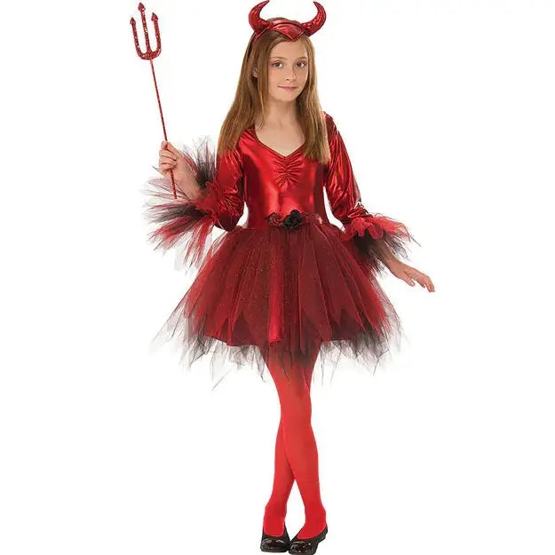 Devil Girl Costume Tutu Dress Horns 1