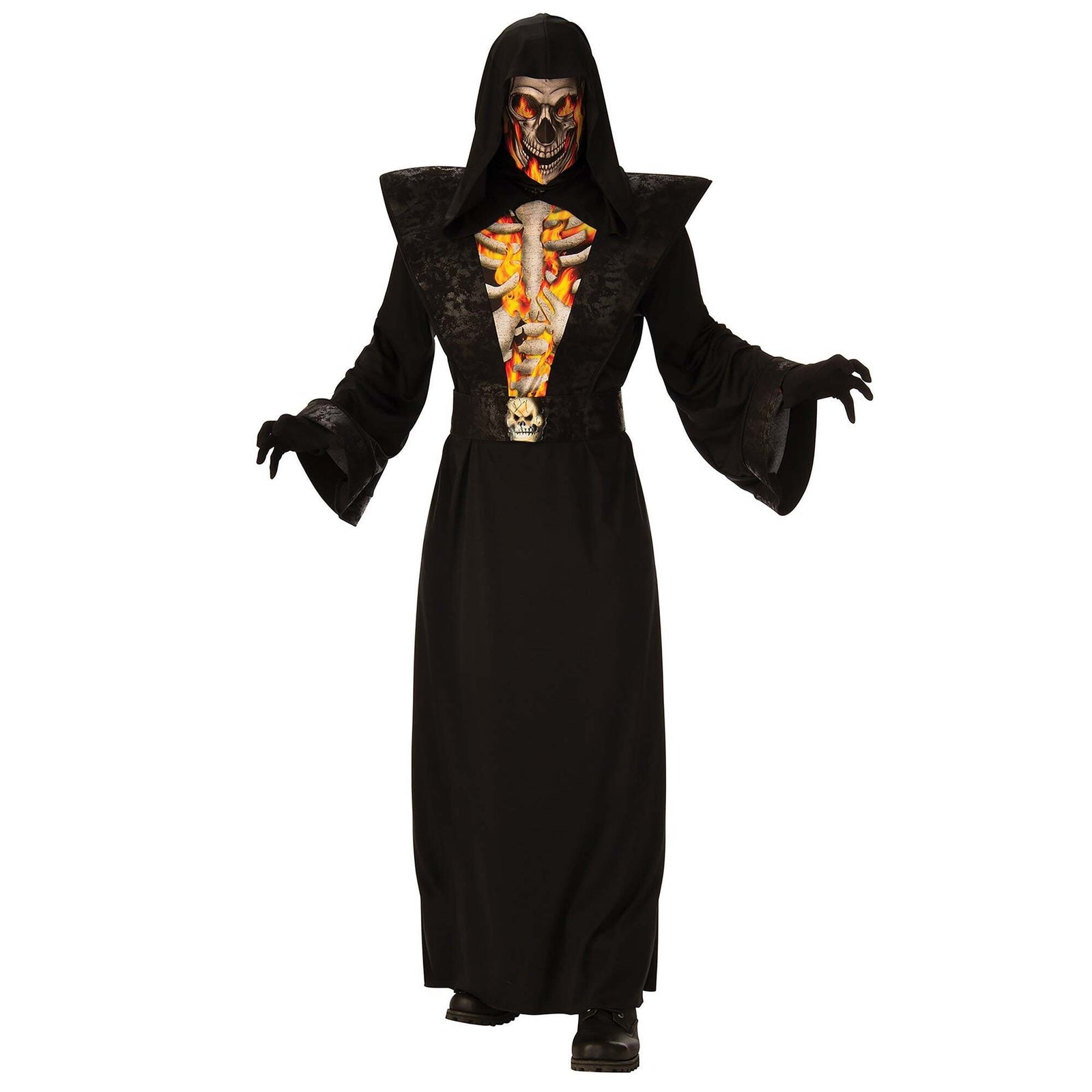 Fiery Skeleton Reaper Costume for Men 1