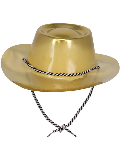 Gold Metallic Cowboy Hat Cowgirl Costume Accessory 4