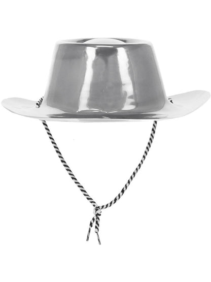 Silver Metallic Cowboy Hat Adult Cowgirl Costume Accessory 3