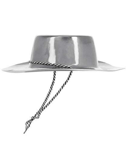 Silver Metallic Cowboy Hat Adult Cowgirl Costume Accessory 2